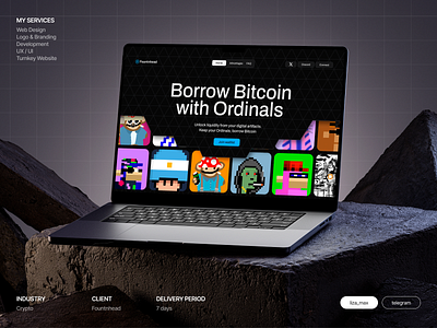 Fountnhead | Crypto Lending Landing Page bitcoin corporate website crypto crypto platform crypto website landing page lending platform ordinals ui uiux ux web design web3 website website design