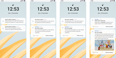 Push Notifications design kids notifications ui