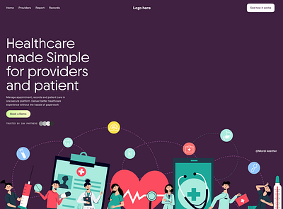 Healthcare Hero-section UI dedign design graphic design healthcare herosection landingpage product design ui website