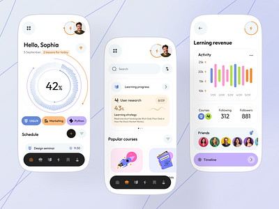 Online Learning App app app design design e learning e learning app education education app learning mobile mobile app online education design ui ux