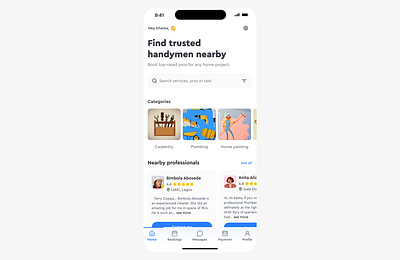 Handyman Dashboard Mobile view branding dashboard graphic design illustration product design service ui