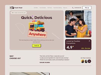 Truckfood - CRO Focused Street Food Shop landing page UI Design conversion focused design cro focused ui food tech design food truck app food truck community food truck finder food truck landing page food truck ux food website design foodie website ideatedlab street food truck street food website ui ux landing page user friendly design