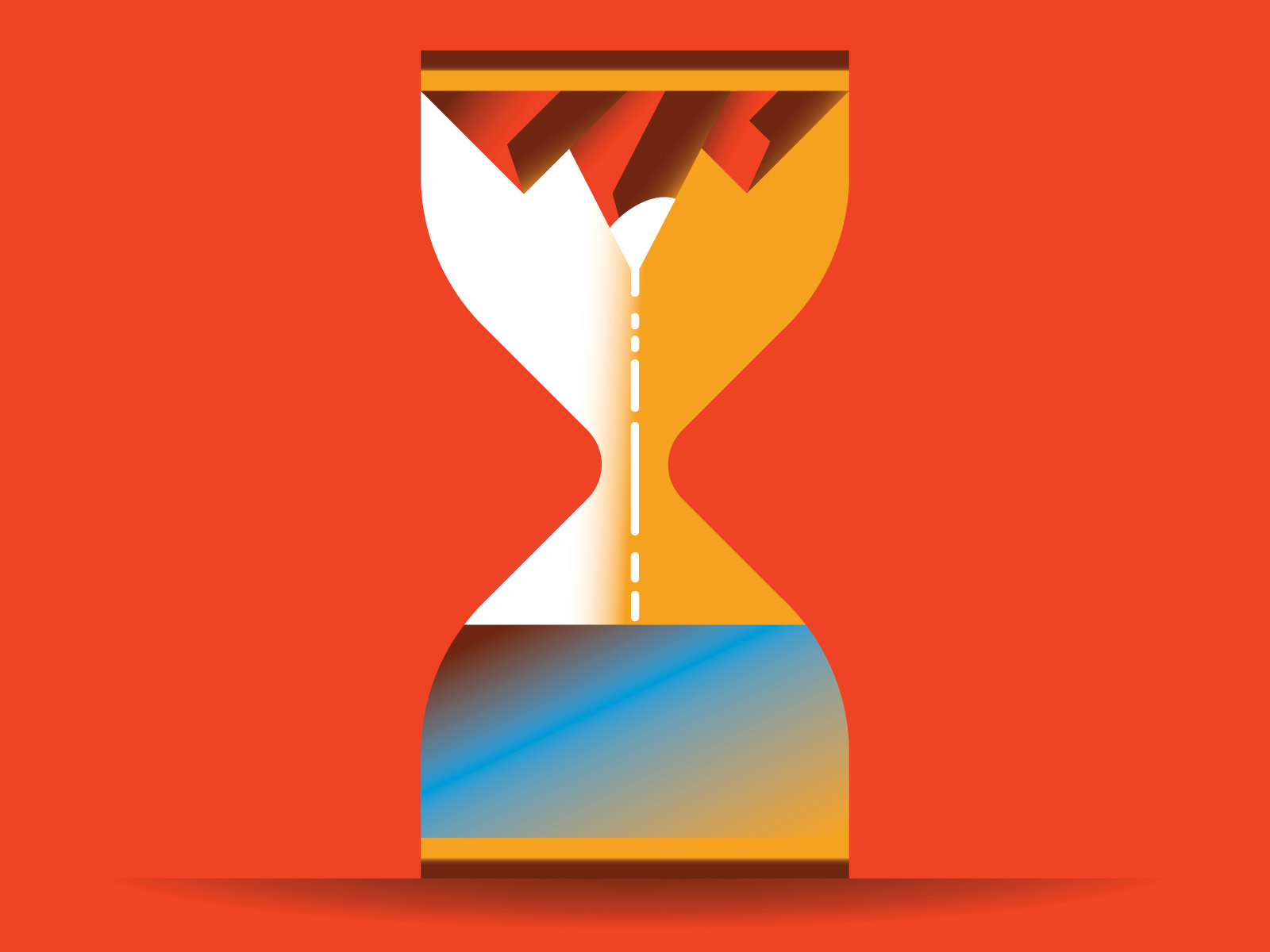 Time is melting alps best chiara morra climate change conceptual design draft dribbble exhibition flat hourglass illustration illustrator minimal mountain palette player shot snow vector