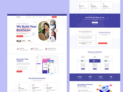 Call Center Services Landing Page app call center call center app call service contact center customer design landing page header hero internation call landing page phone call services support trending design uiux userinterface web design website