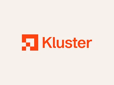Kluster Logo Design abstract logo ai logo arrow logo brand design brand identity branding geometric logo logo logomark minimal logo pixel logo square logo startup logo tech logo technology logo visual identity