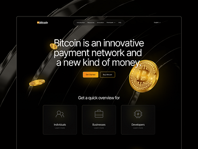 Bitcoin Website Redesign - Web3/NFT/Crypto animation crypto figma landing page landingpage nft ui ux web web design web3 webdesign website website design