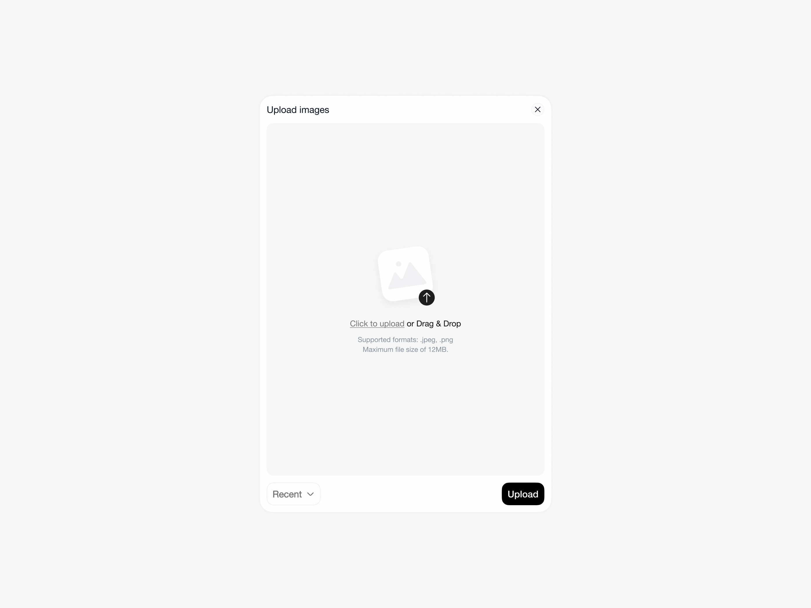 Example of Modal: Upload images