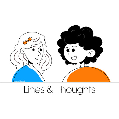 Line & Thoughts character characterdesign design graphic design illustration illustrator logo ui vector