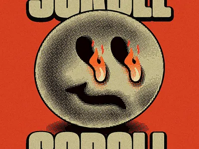 The Doom scroll… design drawing graphic design halftone illustration smiley vector