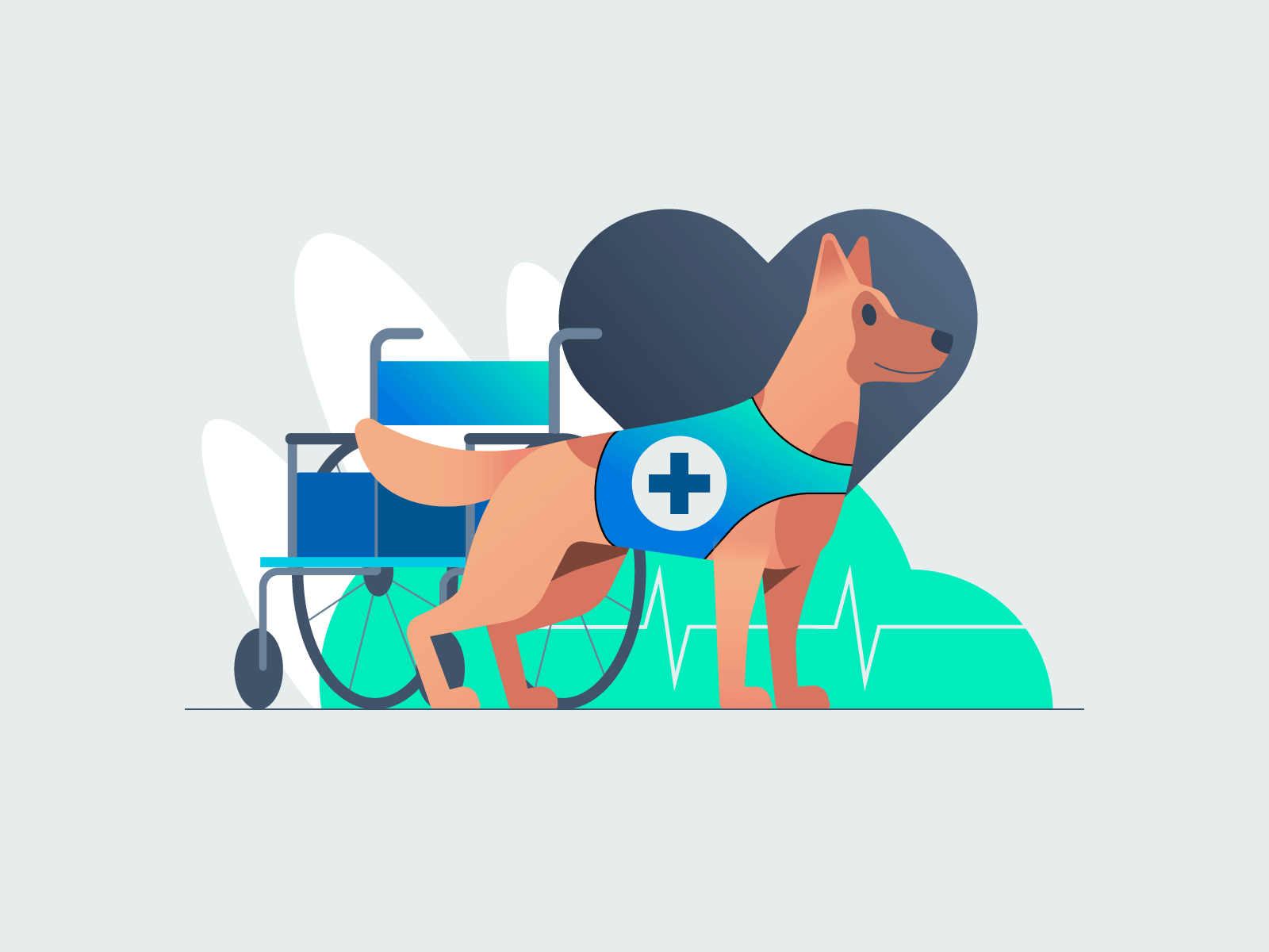 Veterinarian illustrations aid animal character cow design doctor dog gradient illustration pet vector vet