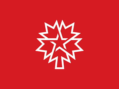 Unique Maple Leaf and Star Logo branding canada country design flag graphic design leaf leaves line logo maple minimalist national star