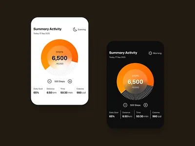 Step Counter card dailyworkout dark day fast fitness fitnessapp health light night run running step stepcount stepcountcard stepcounter steps travel workout