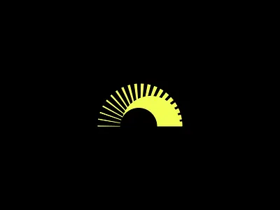 Fitness Levels Sun Dial Logo Mark black branding design dial energy geometric graphic design icon levels logo mark neon sun vector wave yellow