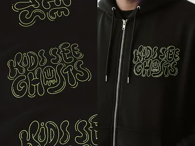 Kids See Ghosts – lettering for apparel print / embroidery apparel clothing print embroidery garment print illustration lettering print typography