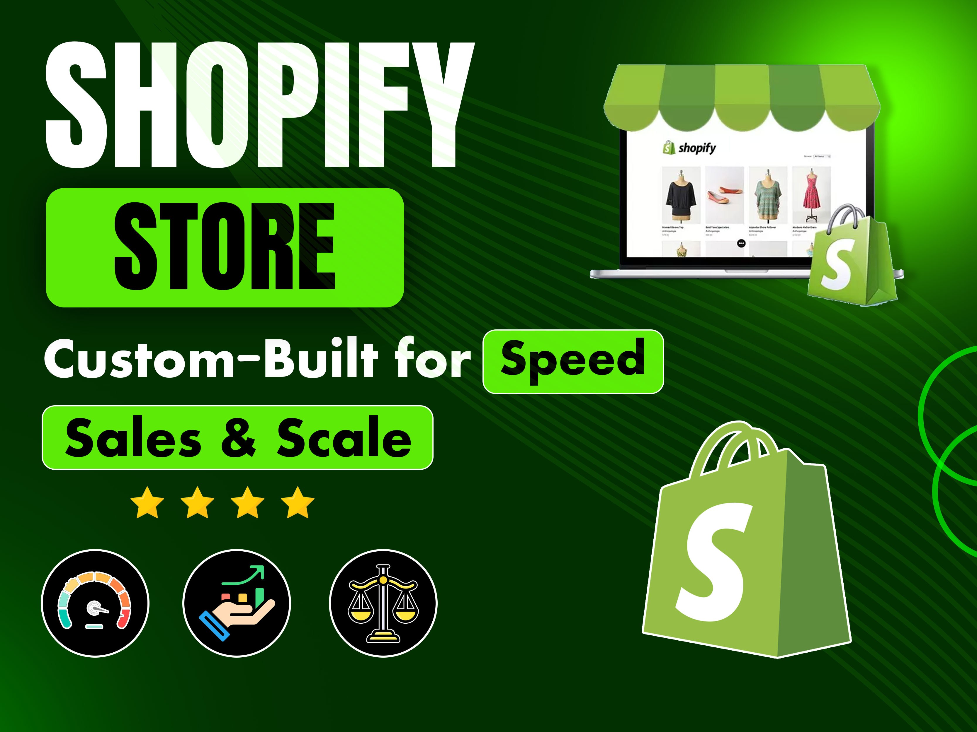 Shopify Store – Custom-Built for Speed, Sales & Scale animation branding design development graphic design shopify shopify store vector webdesign website