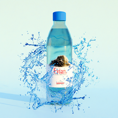 3D realistic water bottle made in blender 3d 3dmodel animation blender design graphic design illustration