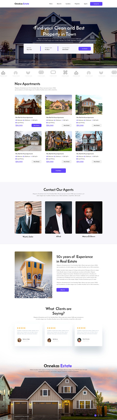 website design for Onnek Estate branding business design graphic design uiux
