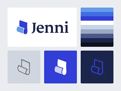 Jenni Logo ai article artificial brand cite edit identity intelligence logo mark paper scholar science scientist symbol write writing