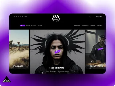 Film Production Studio Website art direction branding film film landing page film production film website landing page studio website video web design website