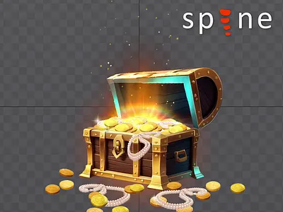 Pirate's treasure chest 2d 2d animation animation chest design game spine ui vialex