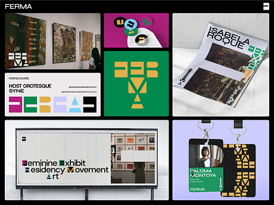 Ferma — Feminine Exhibit · Residency · Movement · Art art banner branding graphic design logo