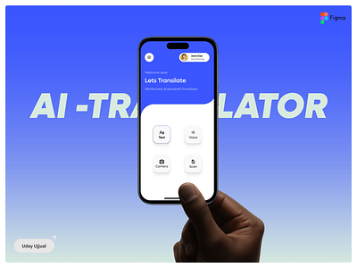 AI-powered language translator graphic design ui uiux