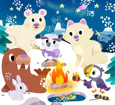 ❄️🐻‍❄️🦉🦊🐇 animal animals arctic bear cold cute fox illustration illustrator kids kids book toddler