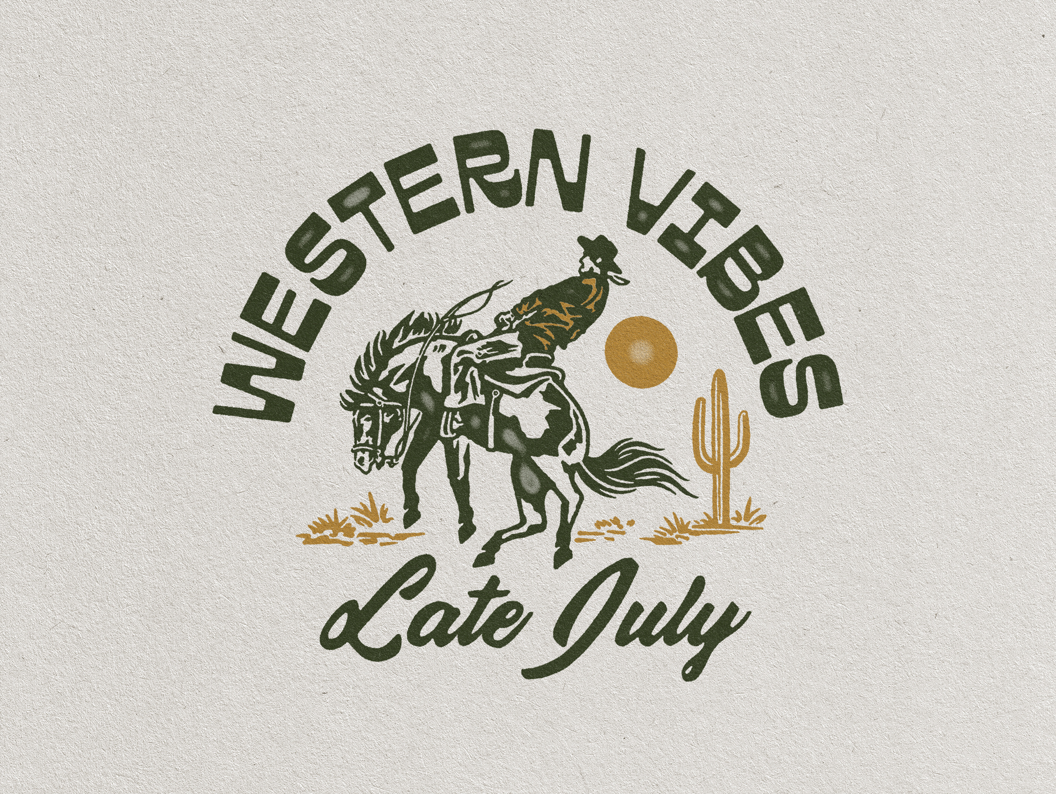 Late July Brand Illustration badge design boutique branding cowboy desert illustration rodeo t shirt design texas usa vintage vintage badge western clothing westren