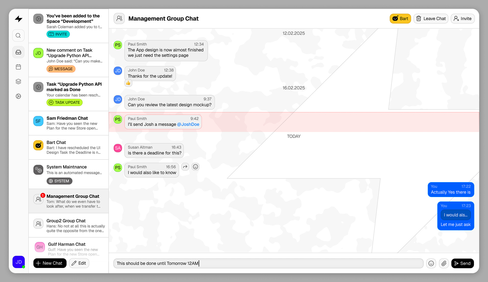 Inbox / Chat app graphic design ui ux web