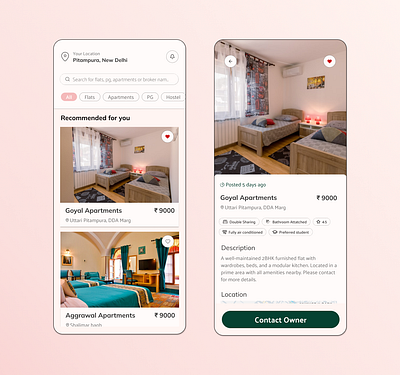 Apartment Listing Mobile App Design aethetic branding clean ui graphic design mobile product design ui user experience user interface ux