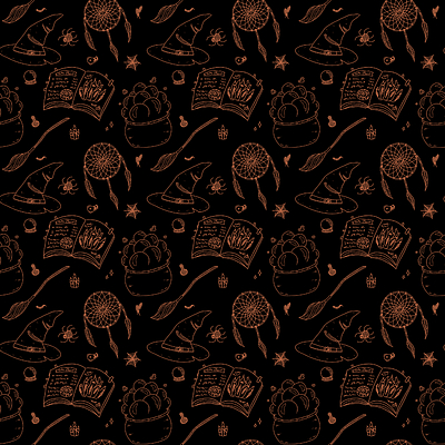 Halloween Seamless Pattern - The Witch digital painting graphic design halloween illustration seamless pattern witch