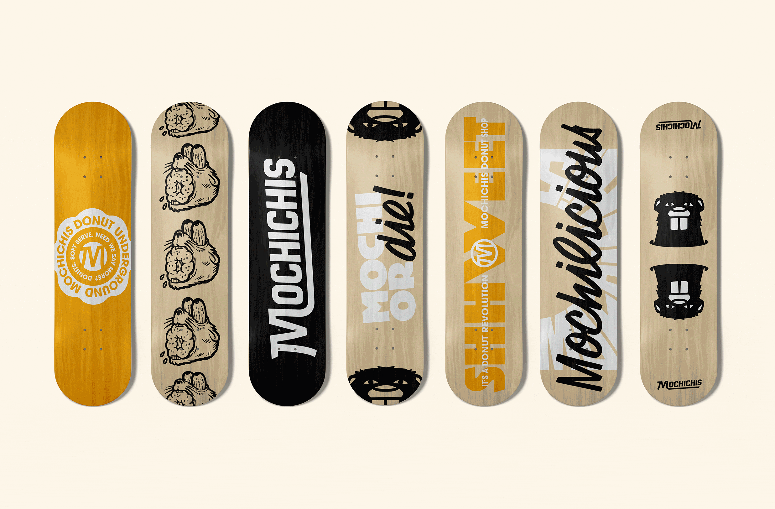 Mochichis adobe illustrator beaver boba tea brand design brand identity branding chuck design dessert donuts food beverage graphic design groundhog ice cream illustration logo mascot mochi packaging