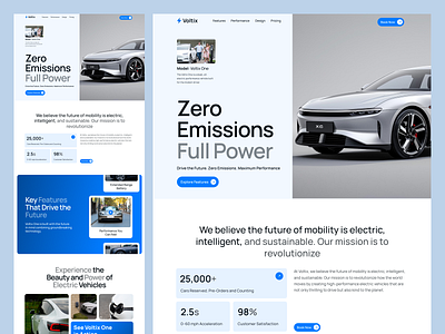 Clean and modern electric car vehicle (EV) landing page automotive landing page automotive startup branding car company website car showcase ui concept car website eco car branding eco mobility web design electric car design ev charging ui ev ui ux ev website inspiration futuristic automotive design green energy design innovative ui design modern automotive ux next gen automotive performance car website responsive landing page smart mobility ui sustainable transport design