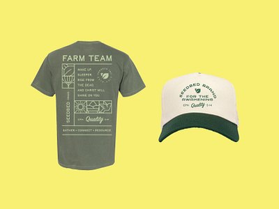 Farm Team Merch bible brand identity branding christian brand farm team hat design jesus kidmin kids ministry kidsmin seedbed t shirt t shirt design