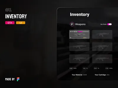 Inventory GTA design fivem graphic design gta inventory mta ui ux