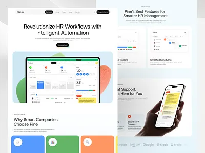 HR Management AI Website design landing page saas saas website uiux web web design website