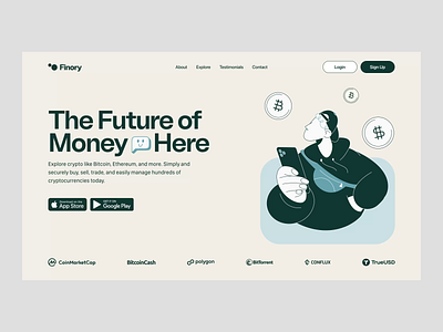 Finory landing page crypto crypto landing crypto web crypto website crypto website design design fintech fintech design fintech website illustration landing landing page landing page design ui user experience user interface ux web web design website