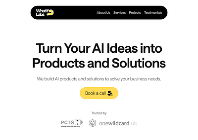 What If? Labs Landing Page logo ui user interface website