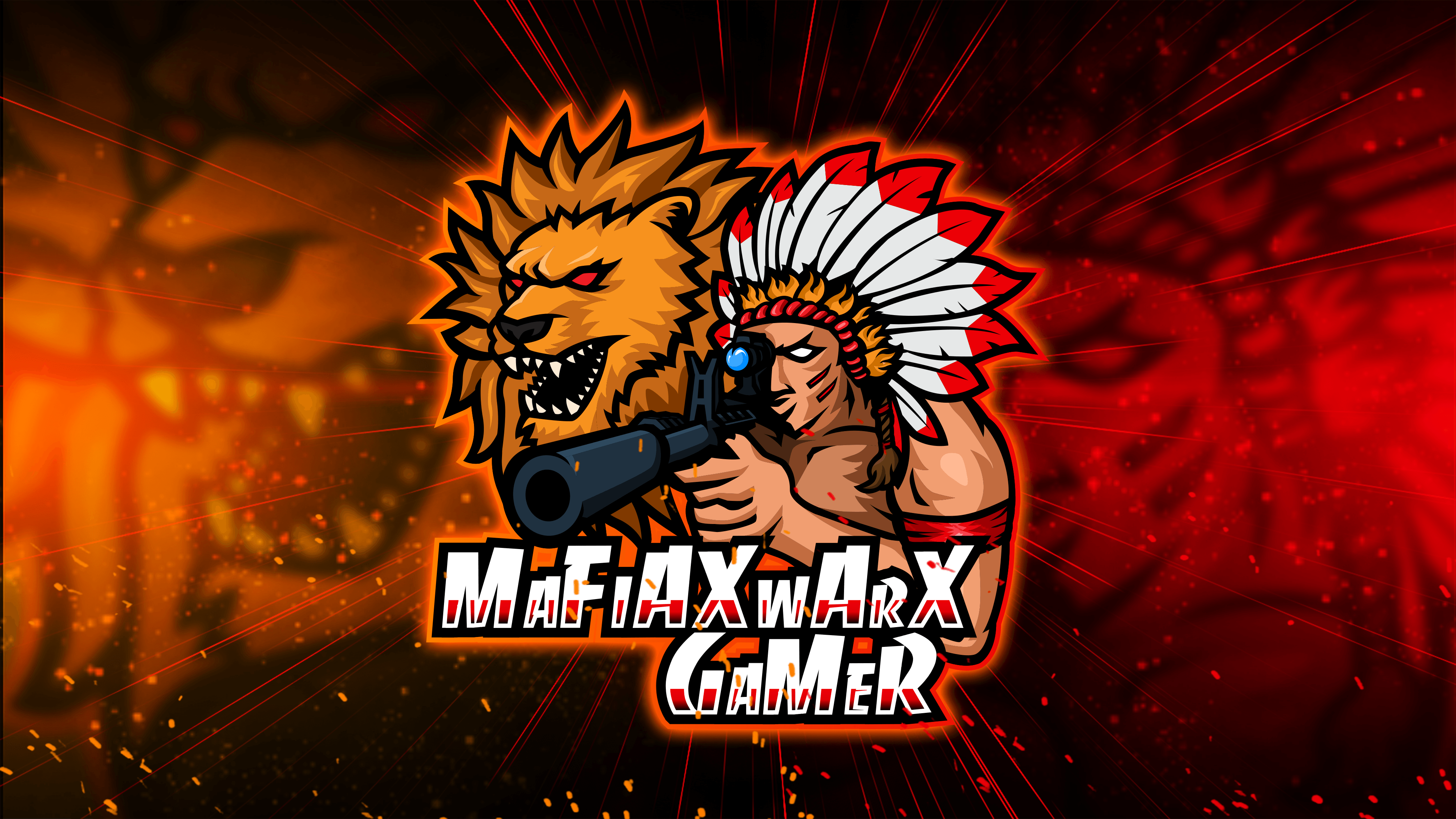 RedIndian Lion Mascot Logo branding design esports logo gaming logo gaming mascot logo illustration logo mascot mascot logo