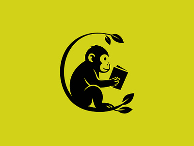 Education Logo Design - Animal Logo animal logo author book book publishing logo brand identity creative education logo illustration logo logo design minimalist logo modern logo monkey logo tutor logo unique vector art vector illustration visual identity writing and publishing
