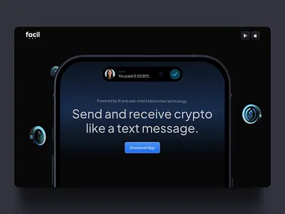 Website for the FacilPay Messaging and Payment Platform animation crypto fintech landing page outcrowd payment saas ui web design web development web platform web3 webflow website