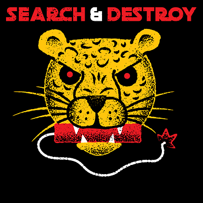 Search & Destroy by James Olstein conceptual dynamite editorial editorial illustration illustration james olstein james olstein illustration jamesolstein.com leopard stooges texture vector