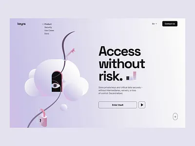 Keyara home page animation animation datastorage design figma fintech fintech web fintech web design illustration interface landing minimalism sequrity sequrity website ui ux uxui vault web web design website