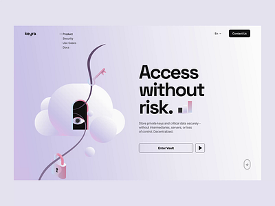 Keyara home page animation animation datastorage design figma fintech fintech web fintech web design illustration interface landing minimalism sequrity sequrity website ui ux uxui vault web web design website