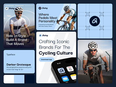 Going - Bicycle Branding Design app app design bikes brand brand design brand identity brandidentity branding design graphic design identity landing logo logo design ride shopify techwitpro ui ux wordpress