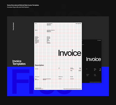 [FREEBIE] Swiss (Intl.) Editorial Style Invoice Templates editorial design editorial template flyer template free graphic design invoice invoice template letter design template typographic design typography ui design web design