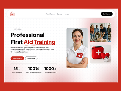 Aid training course webiste designer figma designer hero section product designer ui designer web designer website designer