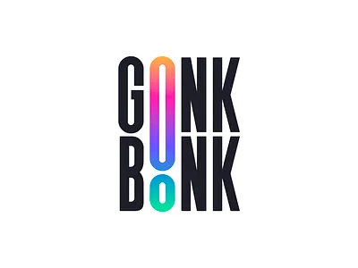 GONKBONK logo design bonk brand branding digital ecosystem exclamation gonk gradient logo marketing minimalistic popculture technology wordmark