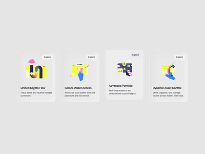 Crypto web cards cards crypto crypto website design figma figma design fintech fintech illustration fintech web fintech website glass effect illustration ui ux vector web web design website