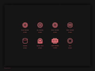 8 Bearing Icons Pack – Industrial Components Collection 3d app bearing bearings branding design graphic design icon icon bearing illustration illustrator logo product design typography ui ux vector web web design website